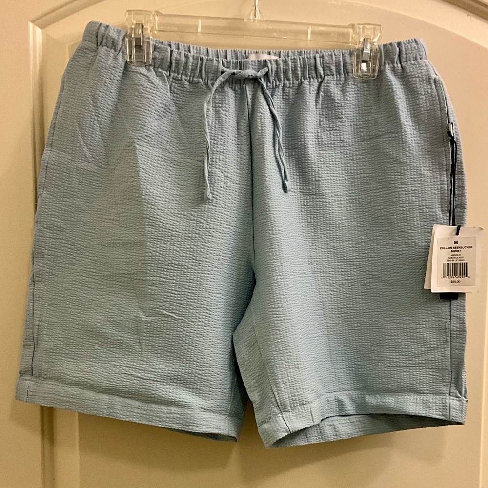 NWT $85 onia Pull on Seersucker Blue Short M - Picture 6 of 11